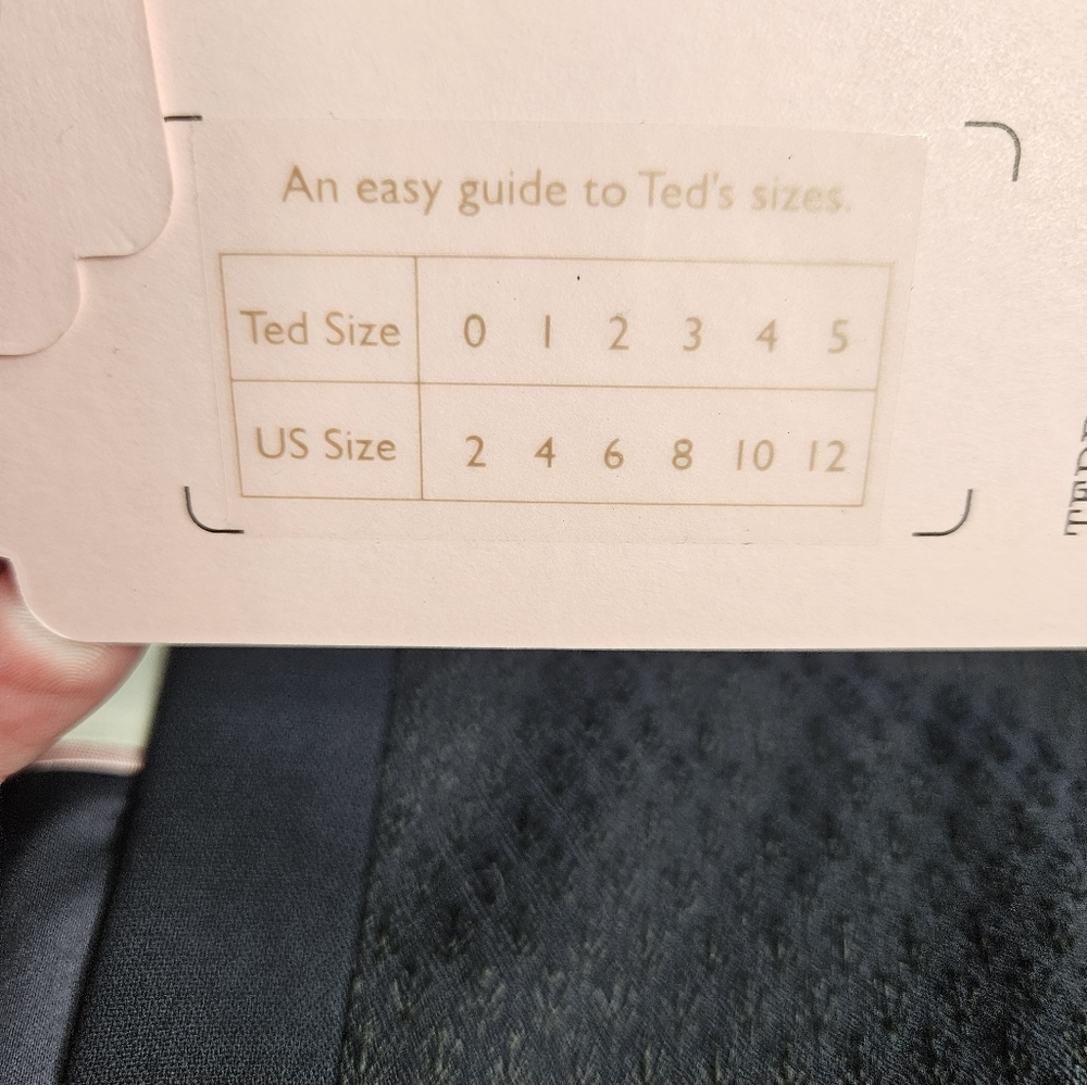 Ted Baker Textured Dress Navy Blue Zipper Front Size 8 NEW - Picture 6 of 11